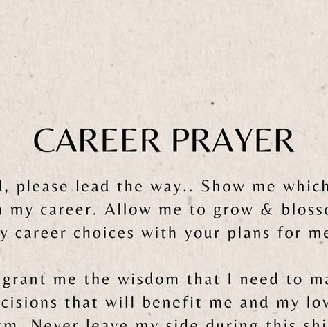 GOD FEARING. on Instagram: "Hello Everyone 🤍, if you have been feeling like you need confirmation or guidance on what to do career wise this prayer is for you! I hope this helps. Btw I’m very proud of all of you. You can do anything you put your mind to." Prayer For Career Guidance, Asking For Prayers Quotes, Career Prayer, Prayer For Job Opportunity, Prayers For Guidance, Prayer For New Beginnings, Prayer For Success, God Fearing, Asking For Prayers