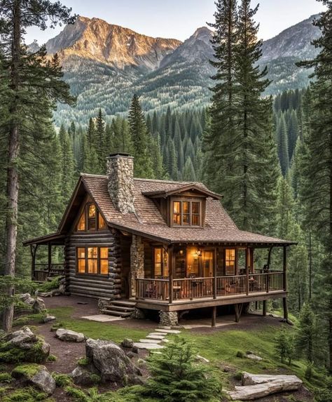 Wood Cabin Exterior, Kirsty Cotton, Garden Origami, Plants To Grow At Home, Landscaping Natural, Entry Landscaping, Log Cabin Exterior, Cabin Style Homes, Dream House Aesthetic