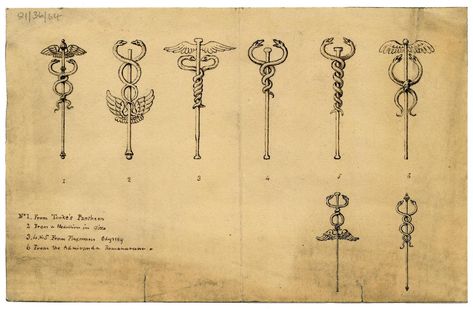 Caduceus Tattoo, Greek God Hermes, Greek Medicine, Rod Of Asclepius, God Hermes, Ancient Greek Gods, Bank Of England, Jewellery Sketches, Greek God