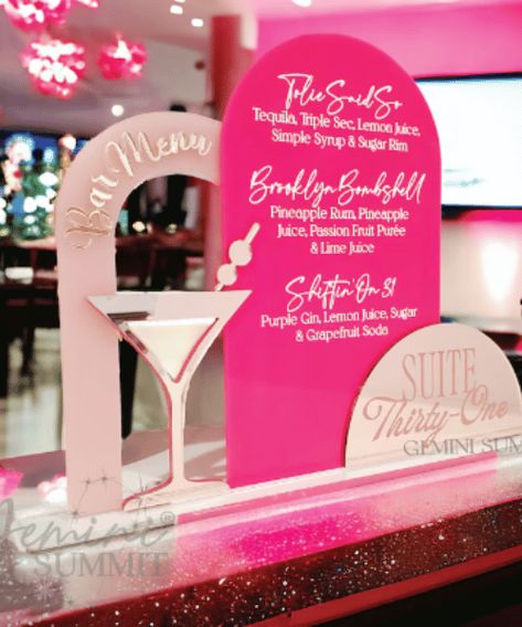 Confetti Sign, Cocktail Party Decor, Acrylic Bar, Bar Signage, Wedding Signature Drinks, Martini Bar, Dinner Party Decorations, Cocktails Bar, Birthday Brunch