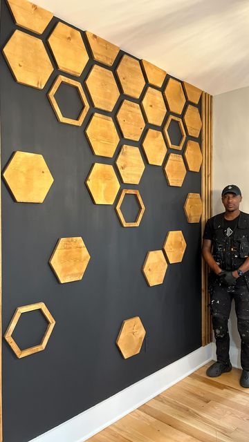 Robert Jones on Instagram: "Don’t forget to Bee 🐝 awesome !" Bee Wall Decor, Hangout Room, Bee Wall, Wood Wall Art Diy, Wood Shop Projects, Village House Design, Interior Wall Design, January 12, Bee Decor