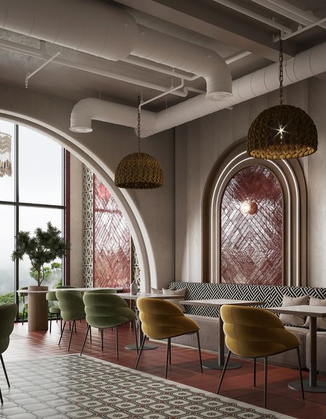 Maharashtrian Restaurant Interior, Behance Restaurant, Restaurant Waiting Area, Dining Hall Design, Modern Indian Restaurant, Asian Restaurant Design, Modern Mexican Restaurant, Middle Eastern Decor, Resturant Design