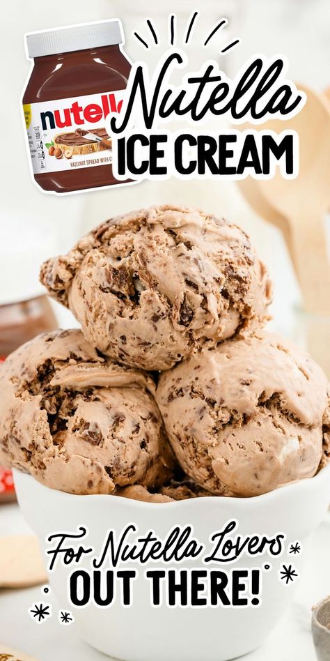 Nutella Ice Cream Iced Cream Recipe, Ice Cream Recipe No Churn, Nutella Ice Cream Recipe, Iced Cream, Cookie Monster Ice Cream, How To Make Nutella, Nutella Ice Cream, Nutella Lover, Ice Cream Cake Recipe