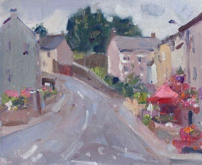 Lena Rivo's Painting Blog: Inistioge Morning Lena Rivo, Irish Village, Useless Things, Love Oil, Landscape Quilts, Street Scenes, City Art, Oil Paintings, Small Towns