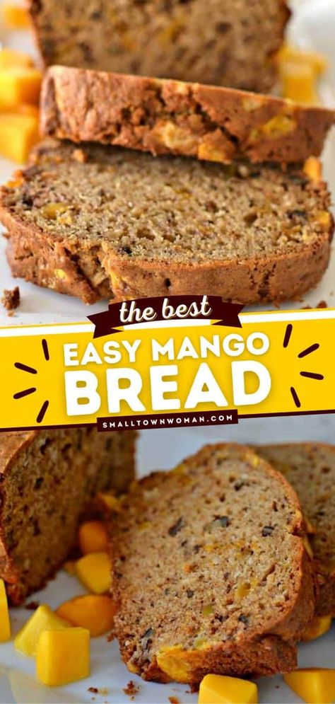 Mango Quick Bread, Dried Mango Recipe Desserts, Fruit Bread Recipes Loaf Pan, Mango Scones, Mango Loaf, Mango Bread Recipe, Mango Bread, Azteca Tattoo, Small Town Woman