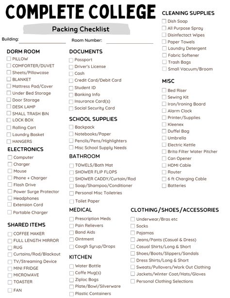 Boarding School Packing List High School, College List School Supplies, Uni Packing List Uk, College List Packing Freshman Year, Uni Packing List, Freshman College Packing List, Student Packing List, College Clothes Packing List, College Packing List For Boys