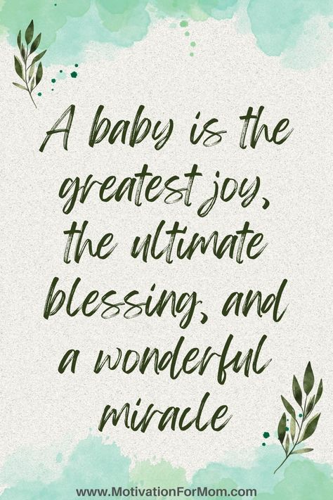 This list of 19 new baby quotes are the perfect quotes to read for expecting moms and dads! They explain perfectly the blessing that is welcoming a new baby into the world. Christian Baby Quotes, Parents To Be Quotes, Baby Blessing Quotes, Congratulations Quotes Achievement, Baby Quotes And Sayings, Quotes Achievement, Newborn Cards, Baby Scripture, Newborn Baby Quotes