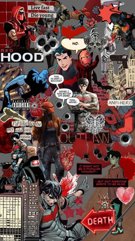 #aesthetic #movie #movies #tvshows #tv #jasontodd #dc #dccomics #batman #redhood Dc Aesthetic Wallpaper, Dc Laptop Wallpaper, Batman And Red Hood Wallpaper, Jason Todd Phone Wallpaper, Redhood Dc Wallpaper, Jason Todd Collage, Dc Wallpaper Aesthetic, Jason Todd Desktop Wallpaper, Red Hood Titans