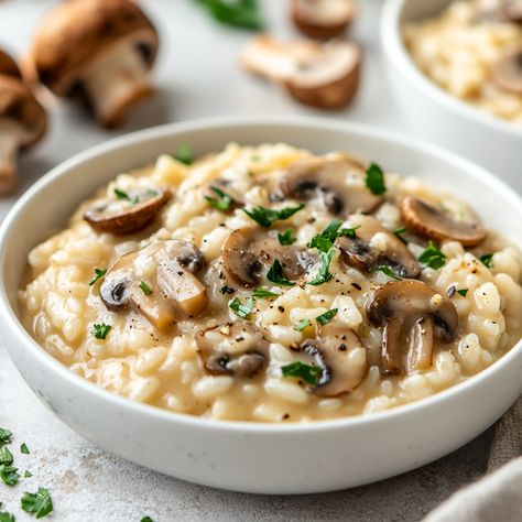 Creamy, rich, and bursting with earthy flavors, The Best Mushroom Risotto features a perfect blend of mushrooms and parmesan. Cream Of Mushroom Risotto, Mushroom Parmesan Risotto, Mushroom Rositto, Mushroom Chicken Risotto, Best Mushroom Risotto, White Wine Risotto, Rice Side Dish Recipes, Parmesan Risotto, Mushroom Risotto Recipes