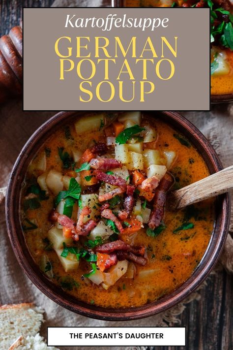 German Sauerkraut Soup, German Bean Soup, German Soups And Stews, German Winter Food, Soup Bone Recipes, Peasant Dishes, German Soup Recipes, German Stew, German Soups