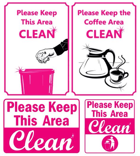 ('Please Keep Area Clean' sign ideas...!) Keep Clean Poster, Office Kitchen Etiquette, Kitchen Etiquette, Cleaning Signs, Dirty Dishes Sign, Kitchen Rules Sign, Bathroom Etiquette, Elementary Classroom Themes, Birthday Chart