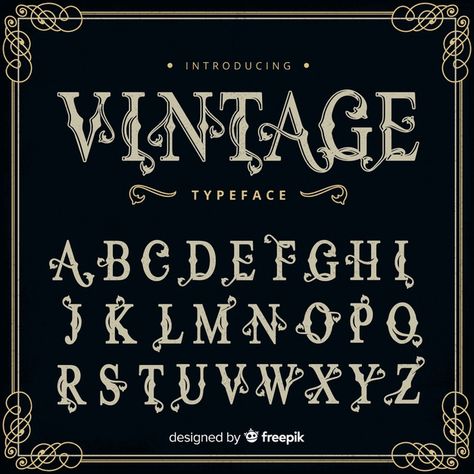 Alphabet Aesthetic, Vintage Fonts Alphabet, Font Sets, Victorian Lettering, Victorian Fonts, Fonts Handwriting Alphabet, Alphabet Lettering, Design Alphabet, Vintage Alphabet