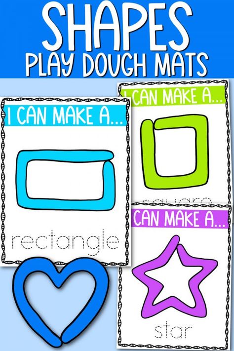 Shapes For Preschoolers, Playdough Learning Activities, Preschool Playdough Mats, Playdough Printables, Playdough Mats Printable, Preschool Playdough, Play Doh Activities, Task Cards Free, Playdoh Mats