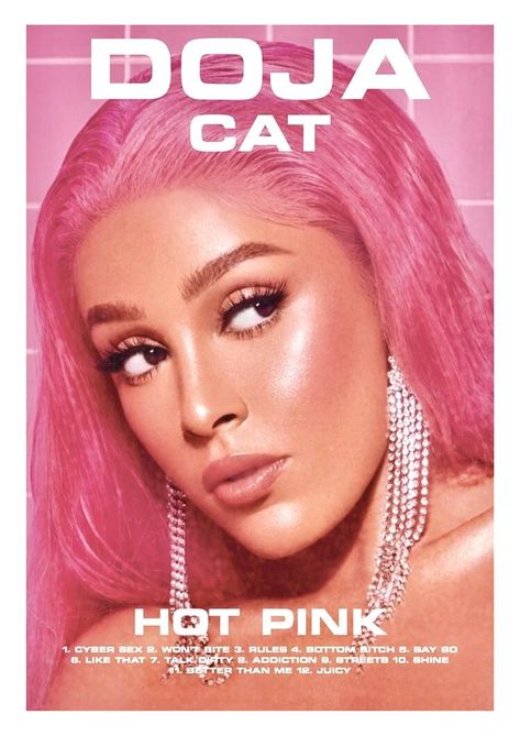 Doja Cat Poster, Cat Poster, Picture Collage Wall, Collage Wall, Picture Collage, Doja Cat, Selfies, Hot Pink, Hair