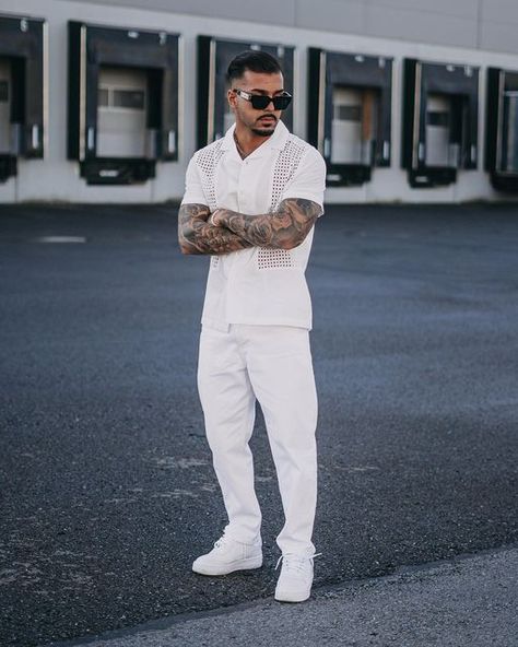 White Clothing Men, Men White Outfit Party, Men’s All White Party Outfit, All White Outfit Men Formal, White Casual Men Outfit, All White Male Outfit, All White Affair Outfits Men, All White Wedding Outfit Men, White Wedding Outfit Men