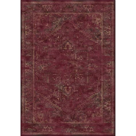 Safavieh Vintage Homaz 5 x 8 Raspberry Indoor Distressed/Overdyed Vintage Area Rug in the Rugs department at Lowes.com Bedroom Carpets, Rugs Ideas, Traditional Bedroom Decor, Viscose Rug, Best Bedroom, Home Goals, Medallion Design, Carpet Stairs, Transitional Area Rugs