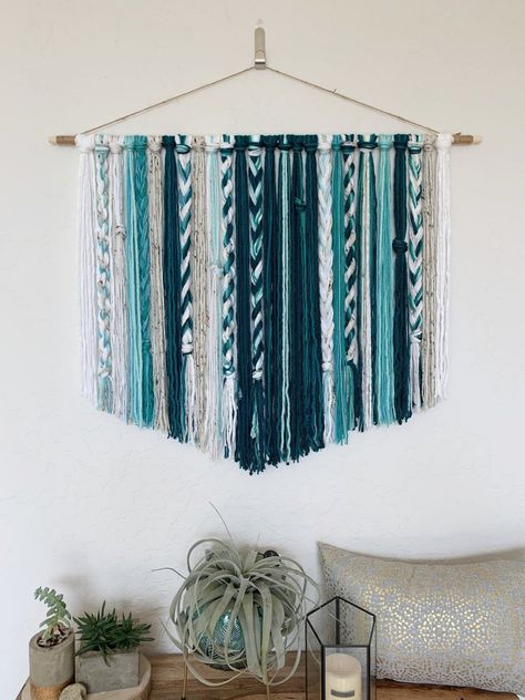 Large Wall Tapestry, Yarn Tapestry, Boho Yarn, Macrame Yarn, Yarn Hanging, Yarn Wall Art, Yarn Wall, Macrame Wall Hanging Diy, Diy Yarn Crafts