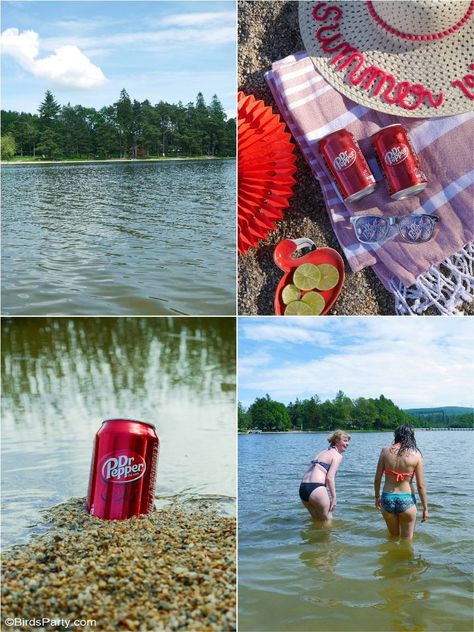 Adult Summer Party, Lake Birthday Party, Lake Birthday, Lake Party, Ice Cream Floats, Summer Styling, Beach Birthday, Adult Birthday Party, By The Lake