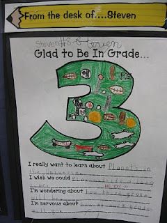 Glad to be in Grade 3. (Or, any grade, I suppose.) "I really want to learn about...; I wish we could...; I'm wondering about...; I'm nervous about..." Awesome idea to give you some insight into your kiddos at the beginning of the year. =) Boy Activities, School Planning, Sports Classroom, Third Grade Writing, First Day Activities, 3rd Grade Writing, Beginning Of Year, First Day Of School Activities, Third Grade Classroom