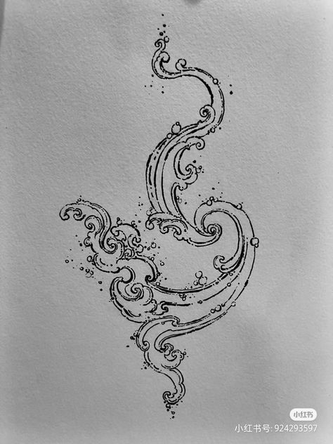 Waterfall Tattoo, Koi Tattoo Sleeve, Small Chest Tattoos, Water Tattoo, Elements Tattoo, New Tattoo Designs, Wrist Tattoos For Guys, Petite Tattoos, Cute Small Tattoos