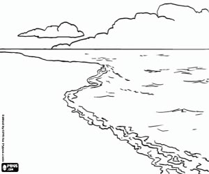 Landscape with beach, sea and clouds coloring page Coloring Pages Nature, Ocean Drawing, Sea Drawing, Landscape Art Quilts, Landscape Quilt, Landscape Drawings, Diy Canvas Art Painting, Painting Art Projects, Diy Canvas Art