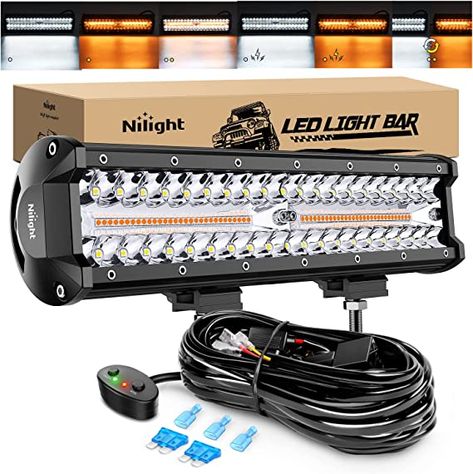 Limited-time deal: Nilight 12Inch 300W LED Light Bar Spot Flood Amber White Strobe 6 Modes with Memory Function Off-Road Truck Car ATV SUV Cabin Boat with 16AWG Wiring Harness Kit-1 Lead, 2 Years Warranty Jeep With Led Lights, Jacked Up Trucks With Led Lights, Led Light Bar Truck, Jeep Wrangler Light Bar, Lifted Chevy Trucks With Led Lights, Waterproof Glue, Fur Trade, Amber Lights, Strobe Lights