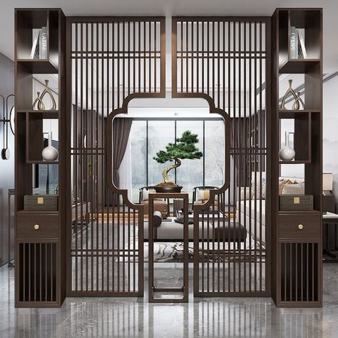 Modern Peranakan Interior Design, Asian Home Interior, Chinese Style Room, New Chinese Style Interior, Chinese Partition, Chinese Interior Design Modern, Chinese Interior Design Traditional, Chinese Style Interior Design, Modern Asian Interior Design