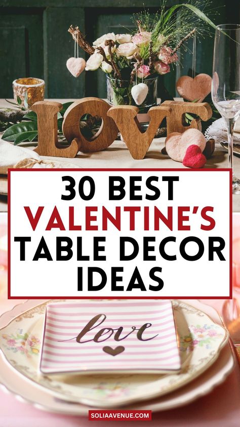 Set the stage for a romantic evening with our selection of the 30 best Valentine’s dinner table decor ideas. From enchanting Valentine's Day tablescapes to elegant table settings, create a dining experience to remember. February Table Centerpieces, Elegant Valentines Table Decor, Romantic Table Setting For Two At Home, Valentine's Table Decorations Ideas, Valentines Vignettes, Valentine Dinner Table Setting, Dinner Table Decor Ideas, Valentines Day Table Decor, Elegant Party Themes