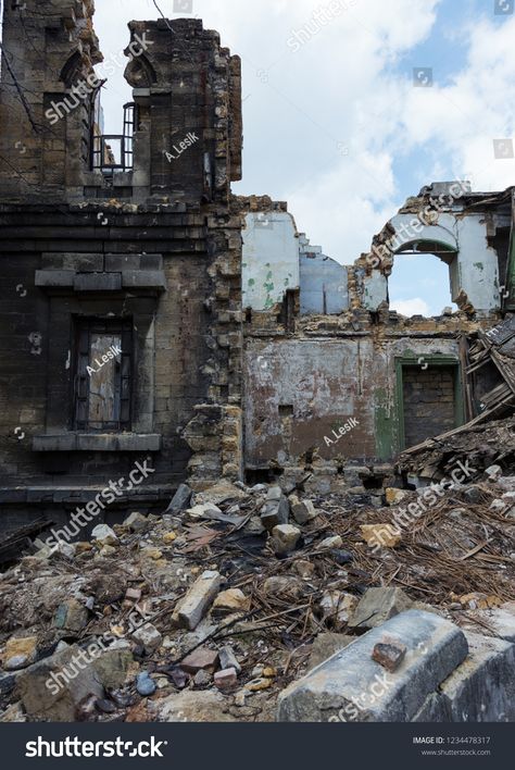 Ukraine Destroyed City, Industrial Ruins, Building Ruins, Destroyed House, Ruined House, Destroyed Building, Ruined Buildings, Demolished Buildings, Destroyed City