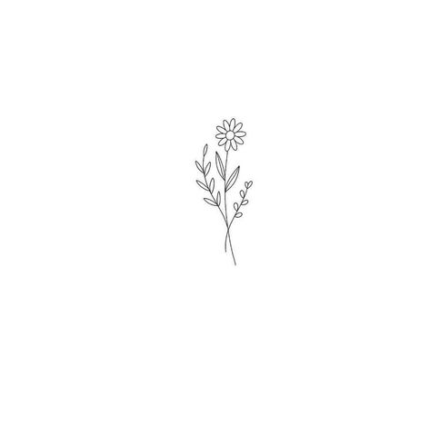 Simple Tattoos Daisy, Small Daisies Tattoo, Flower Simple Tattoo Minimalist, Daisy Tattoo Designs Sketches, Daisy Drawing Simple Tattoo, Fine Line July Flower Tattoo, Daisy Behind The Ear Tattoo, Daisy Flower Line Art, Daisy Tattoo One Line