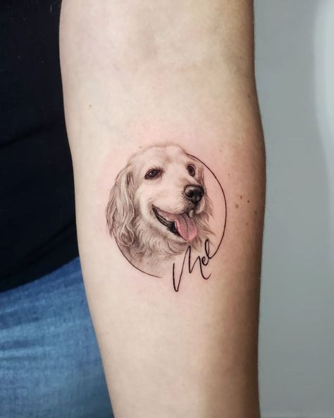 It's no secret that most of us could scream our love for our pets out loud on the streets. So what better love statement other than carrying their portraits on our skin? Dog Face Tattoo Ideas, Mini Dog Portrait Tattoo, Dog Portrait Tattoos, Dog Face Tattoo, Lola Tattoo, Pet Portrait Tattoos, Tattoo Pet, Tatoo Dog, Dog Portrait Tattoo