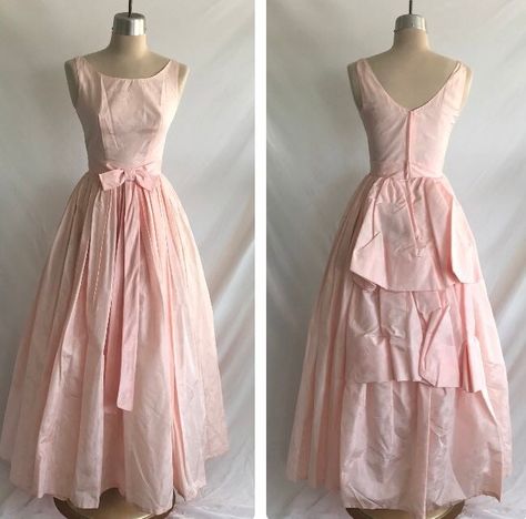 Prom Dresses 70s, 60s Prom Dress, Baby Pink Bridesmaids Dresses, 70s Prom Dress, 50s Prom Dresses, Dress Bustle, Distressed Dress, Metal Teeth, Baby Pink Dresses