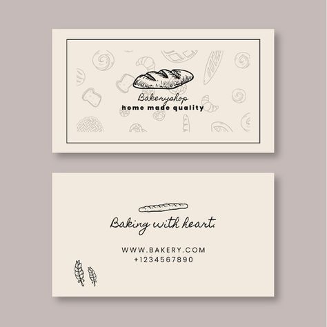 Bakery Cards Business, Artist Business Cards Design, Bakery Logos, Bakery Business Cards, Bakery Branding, Name Card Design, Artist Business Cards, Bakery Logo, Bakery Business