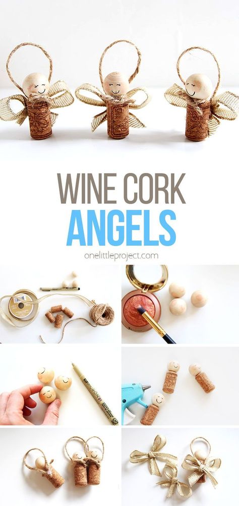 Wine Cork Angels, Cork Angels, Diy Cork, Wine Cork Projects, Cork Ornaments, Wine Craft, Wine Cork Crafts, Wine Corks, Cork Crafts