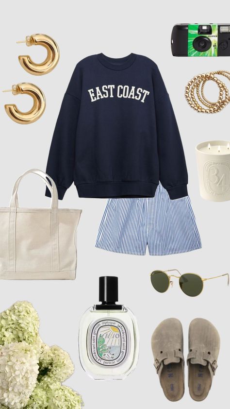 #outfitinspo #outfit #outfits #preppy #nantucket #eastcoast #capecod #summer #fyp Coastal Camping Outfits, England Vacation Outfits, Fall Cape Cod Outfits, Cap Cod Outfits, East Coast Preppy Outfits, Coastal Vacation Outfits, Nantucket Outfit Fall, Preppy Coastal Outfit, Coastal Preppy Outfits