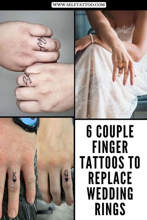 Couple Finger Tattoos, Tatoo Ring, Husband Wife Tattoos, Simple Finger Tattoo, Self Tattoo, Finger Tattoos For Couples, Tattoo Ideas Males, Tiny Finger Tattoos, Wife Tattoo