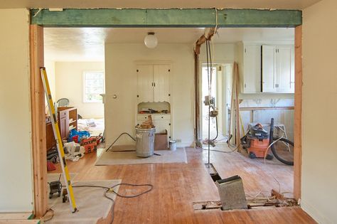 Taking out a wall is one of the most rewarding home improvement projects you can try. But you need to make sure you do it safely. Here's a primer on how to do it right. #[ How To Take Out A Wall, Wall Removal Before And After, Interior Wall Removal, Taking Out A Wall, Lounge Makeover, Removing Walls, Removing A Wall, Remove Wall, Wall Removal