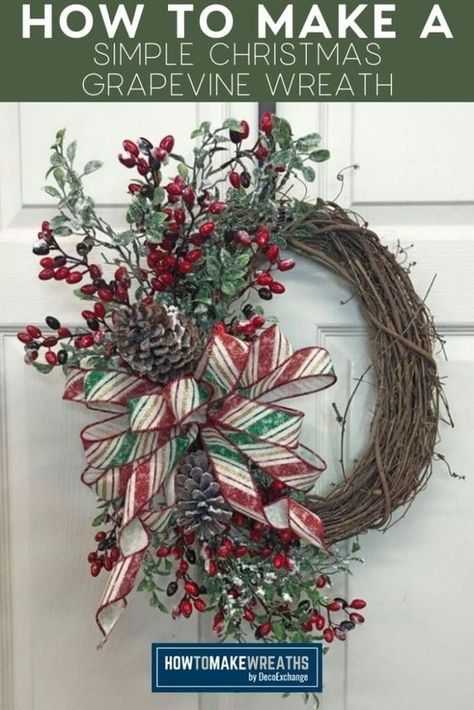 Christmas Wreaths Diy Easy, Diy Christmas Wreath, Wreaths Ideas, Handmade Christmas Crafts, Popular Diy, Easy Christmas Wreaths, Christmas Ornament Wreath, Christmas Mesh Wreaths, Christmas Wreaths To Make