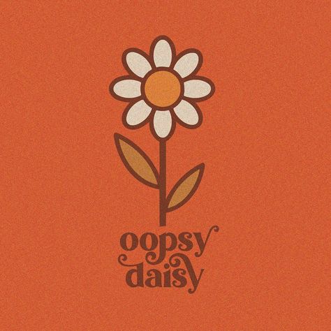 Daisy Logo Design Ideas, Daisy Logo, Daisy Branding, Daisy Graphic Design, Daisy Illustration Simple, Groovy Daisy, 70s Vibes, Oopsy Daisy, Brand New Day