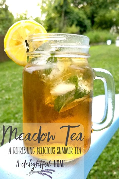 Meadow Tea is a traditionally Amish and Mennonite drink that you can find at local farm stands around the Lancaster, PA area. It's called Meadow Tea because the tea was made from wild mint growing along the edges of the meadow. This recipe is one of my favorite summertime drinks! #meadowtea #herbtea #minttea Meadow Tea Recipe, Meadow Tea, Drinks Nonalcoholic, Yummy Summer Drinks, Fruit Infused Water Recipes, Summertime Drinks, Iced Tea Recipes, Mint Recipes, Infused Water Recipes