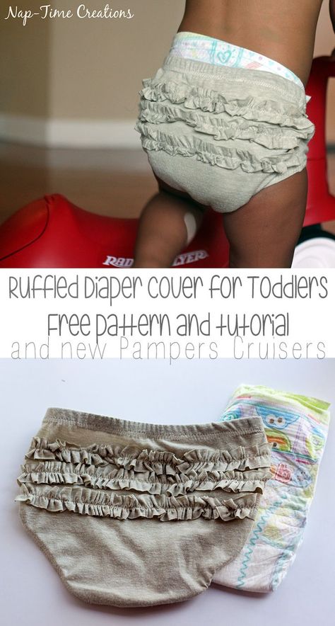 Toddler Diaper Cover Free pattern and tutorial with #PampersCruisersatTarget from Nap-Time Creations {ad} Crochet Toddler Dress, Diaper Cover Pattern, Sewing Baby Clothes, Baby Sewing Projects, Baby Clothes Patterns, Baby Sewing Patterns, Baby Bloomers, Easy To Sew, Baby Crafts