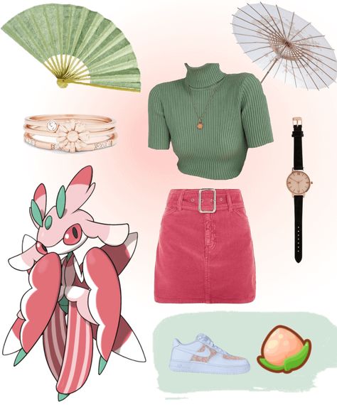 Pokemon Themed Outfits, Pokemon Inspired Outfits, Trainer Outfits, Pokemon Outfits, Pokemon Trainer Outfits, Pokemon Fashion, Fairy Type Pokemon, Outfit Pieces, Pokemon Clothes