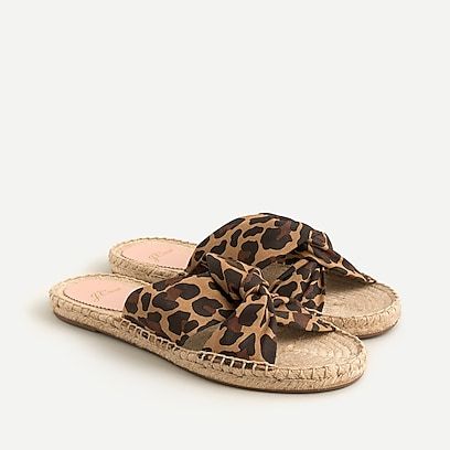 J.Crew - Shopping Bag Womens Strappy Sandals, Leopard Sandals, Strappy Block Heels, Lace Up Espadrilles, Slip On Espadrilles, Twist Knot, Leather Flip Flops, Espadrille Sandals, Lace Up Sandals