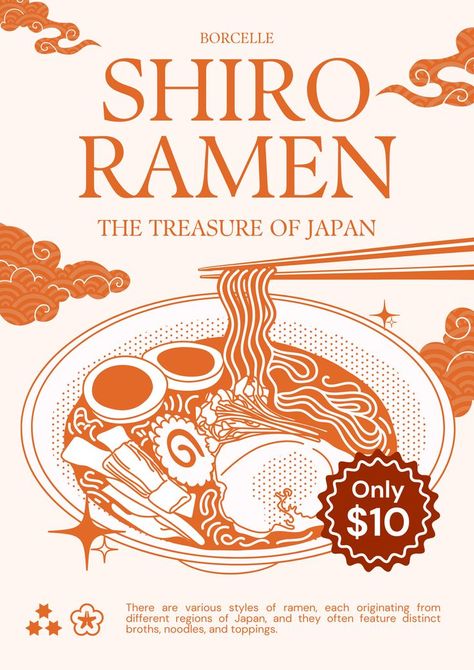 Japan Food Poster, Sushi Poster Design, Japan Food Poster Design, Japanese Restaurant Poster, Asian Food Illustration Poster, Restaurant Poster, Poster Templates, Japanese Restaurant, Poster Template