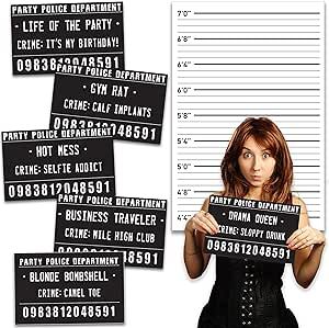 Mugshot Sign, Mug Shot Sign, Photobooth Selfie, Selfie Props, Selfie Studio, Funny Photo Booth, Police Party, Adult Party Themes, Birthday Photo Booths