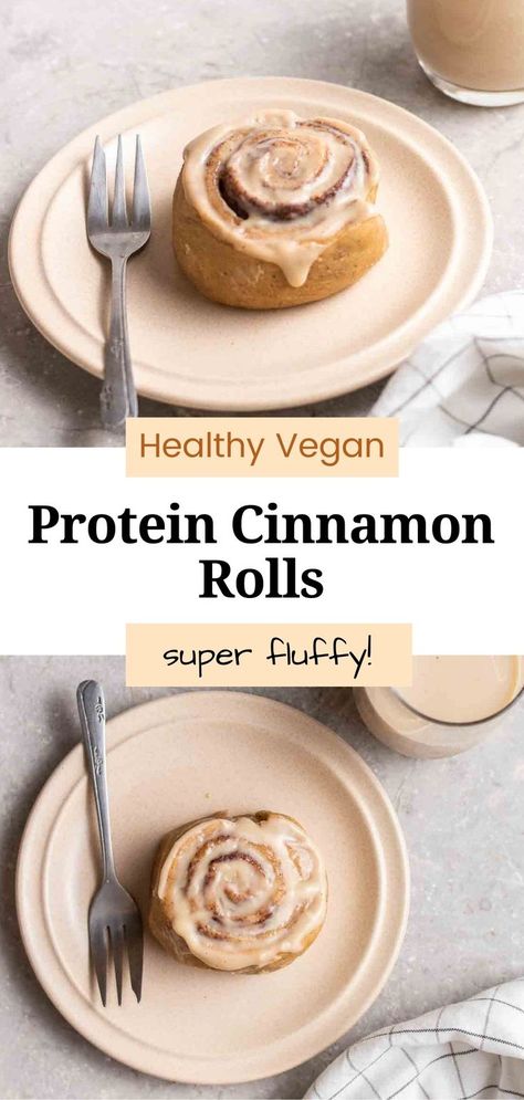 High Protein Cinnamon Rolls, Protein Cinnamon Rolls, Yogurt Icing, Vegan High Protein, Dairy Free Protein, Protein Donuts, Pea Protein Powder, Vegan Cinnamon Rolls, Protein Powder Recipes