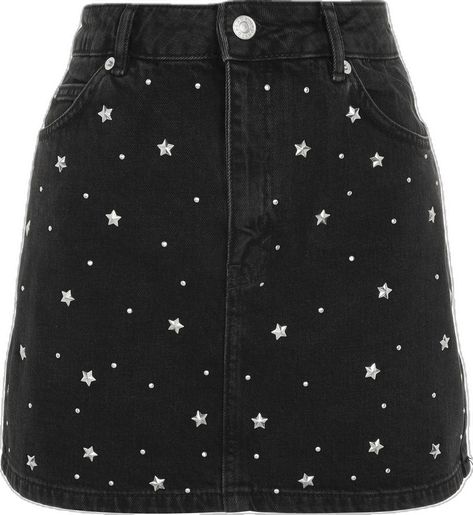 Denim Bralet, Star Skirt, Rhinestone Cowgirl, Denim Skirts Knee Length, Studded Skirt, Embellished Skirt, Nye Outfits, Boating Outfit, Studded Denim