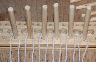 The shed and beyond.: Homemade peg loom ... ... Peg Loom Weaving Patterns, How To Use A Peg Loom, Card Weaving Loom Diy, Stick Weaving, Rigid Heddle Loom Stand Diy, Fleece Crafts, Grade Three, Rug Loom, Peg Loom