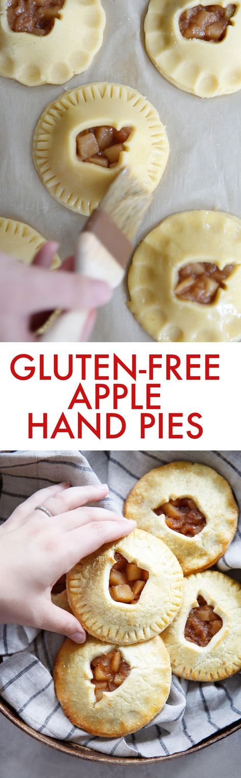 Apple Hand Pies (Gluten-Free) - Lexi's Clean Kitchen #apples #fallbaking #fall #handpies #piecrust #glutenfree #applepie #applepiefilling Lexi's Clean Kitchen, Gluten Free Apple, Dessert Oreo, Apple Hand Pies, Gluten Free Pie, Desserts Vegan, Gf Desserts, Gluten Free Sweets, Hand Pies