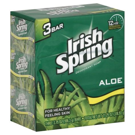 Irish Spring Soap, Irish Spring, Aloe Barbadensis, Sodium Chloride, Soap Packaging, Titanium Dioxide, Bath Soap, Bath Bar, Body Cleanser